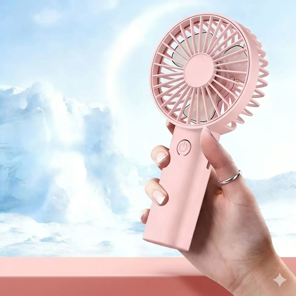 Gemini_Generated_Image_4qy3ao4qy3ao4qy3 New Handheld Fan USB Rechargeable Small Fan Outdoor Portable Small Fan Mobile Phone Holder Mini Electric Fan - Image 1